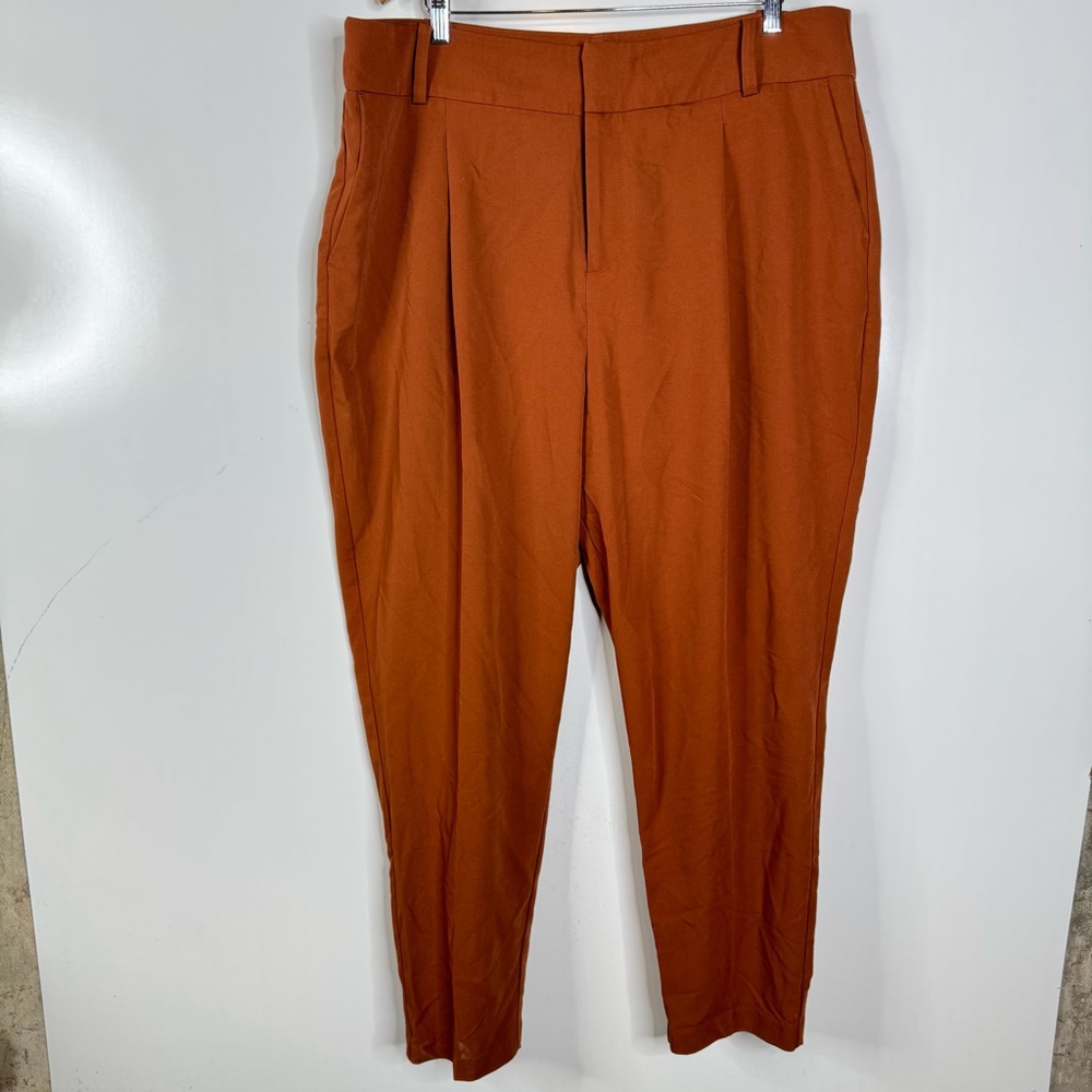 Eloquii Rust Orange Tapered Dress Pants